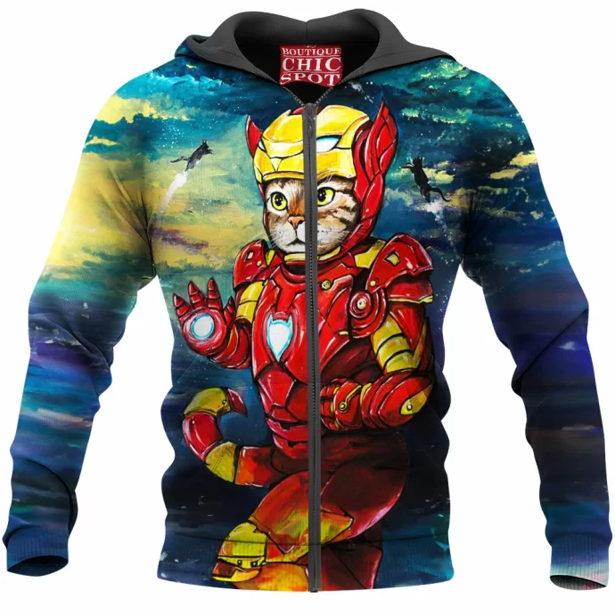 Iron Man Cat Zip Hoodie