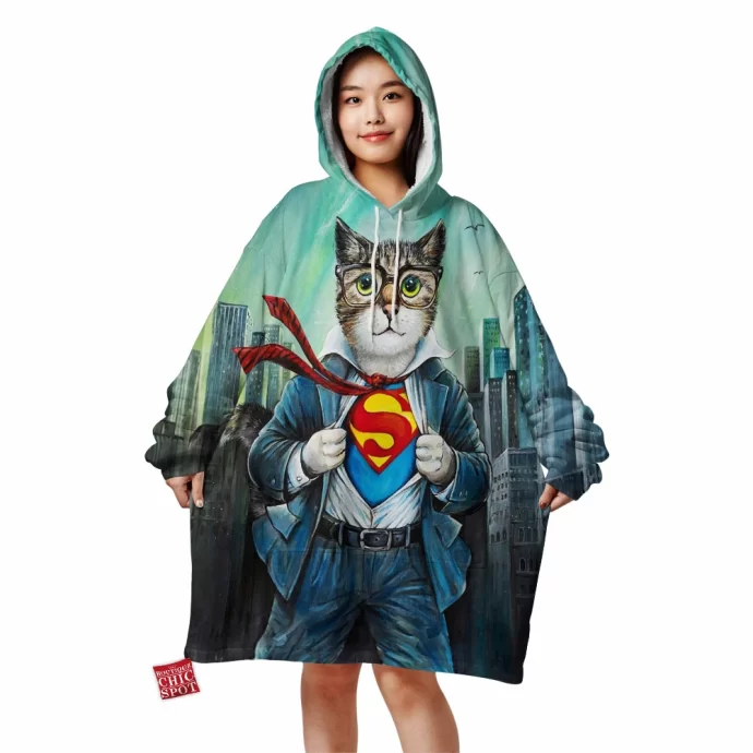 Superman Cat Blanket Hoodie