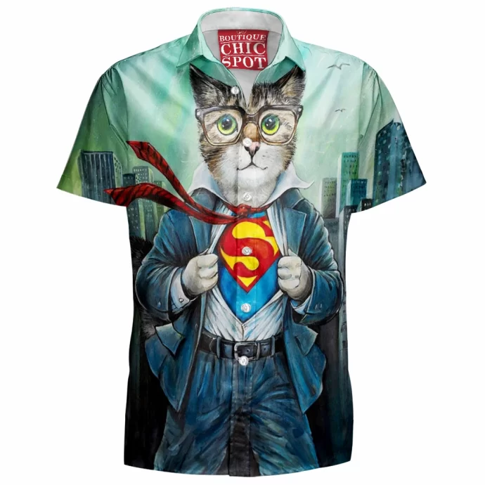 Superman Cat Hawaiian Shirt