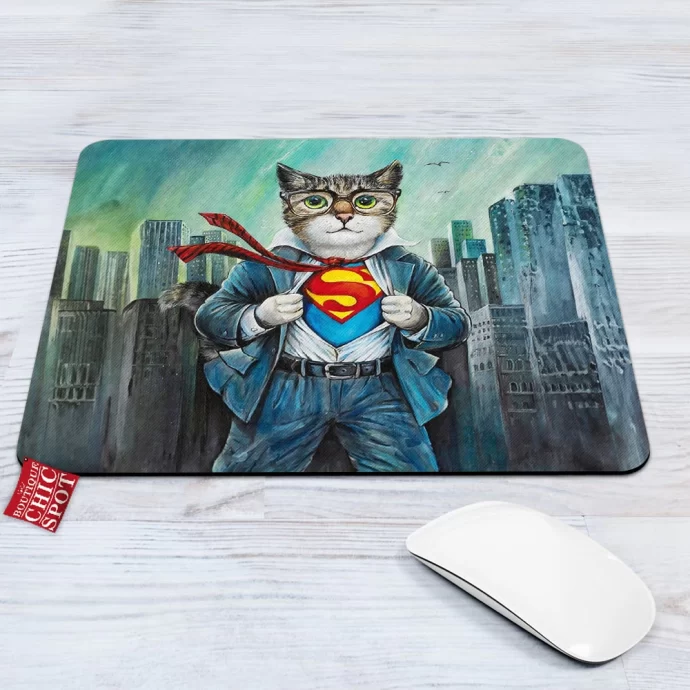 Superman Cat Mouse Pad