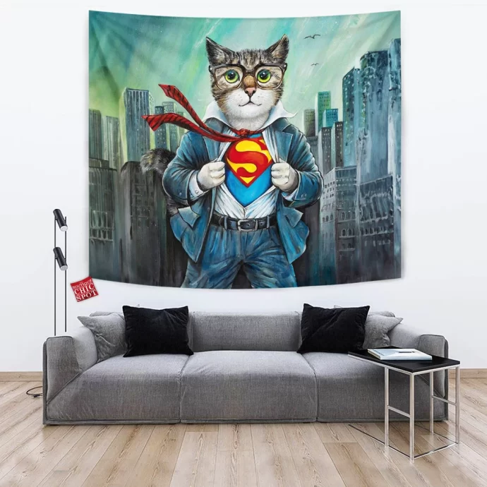 Superman Cat Tapestry