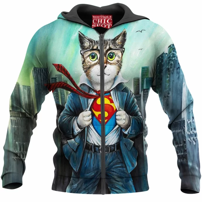 Superman Cat Zip Hoodie