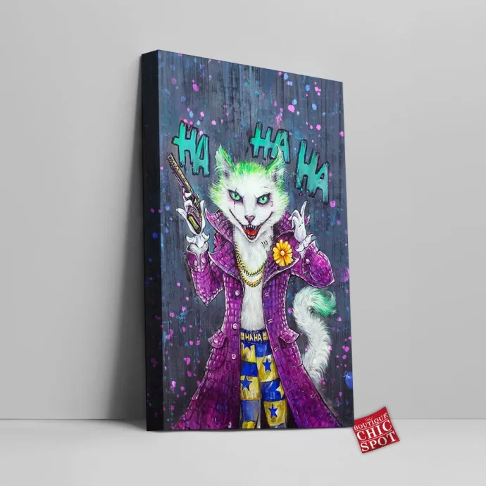 Joker Cat Canvas Wall Art