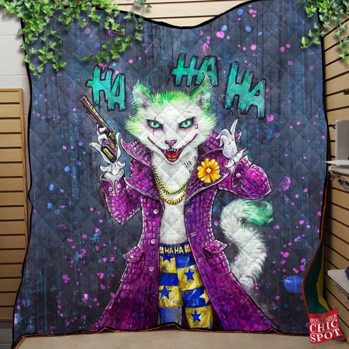 Joker Cat Quilt Blanket