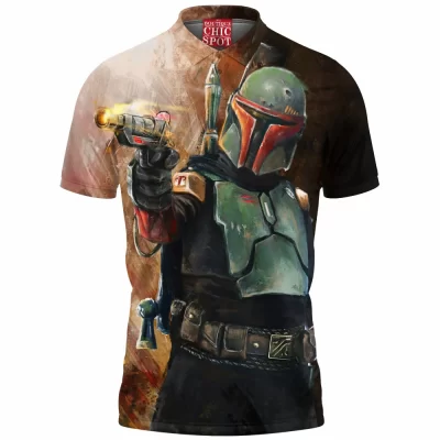 Boba Fett Polo Shirt, Sci-Fi Polo Shirt, Star Wars Polo Shirt