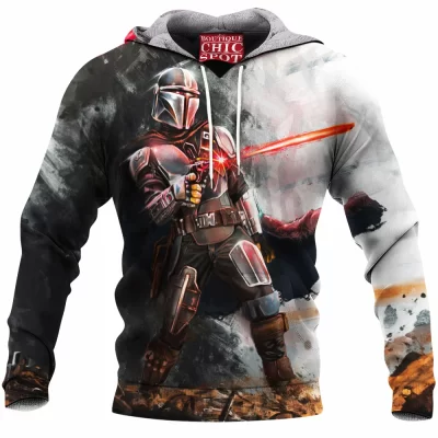 Sci-Fi Fleece-Hoodie, Star Wars Fleece-Hoodie, The Mandalorian Fleece-Hoodie