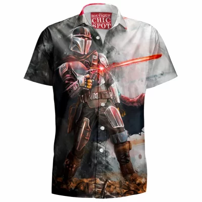 Sci-Fi Hawaiian-Shirt, Star Wars Hawaiian-Shirt, The Mandalorian Hawaiian-Shirt