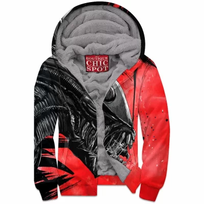 Alien Zip-Fleece-Hoodie, Horror Zip-Fleece-Hoodie, Sci-Fi Zip-Fleece-Hoodie, Xenomorph Zip-Fleece-Hoodie