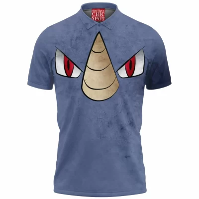 Anime Polo Shirt, Rhyhorn Polo Shirt, Pokemon Polo Shirt
