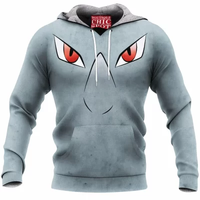 Anime Fleece-Hoodie, Rhyhorn Fleece-Hoodie, Pokemon Fleece-Hoodie