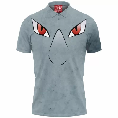 Anime Polo Shirt, Rhyhorn Polo Shirt, Pokemon Polo Shirt