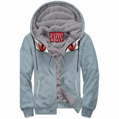 Anime Zip-Fleece-Hoodie, Rhyhorn Zip-Fleece-Hoodie, Pokemon Zip-Fleece-Hoodie