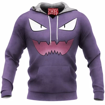 Anime Fleece-Hoodie, Haunter Fleece-Hoodie, Pokemon Fleece-Hoodie