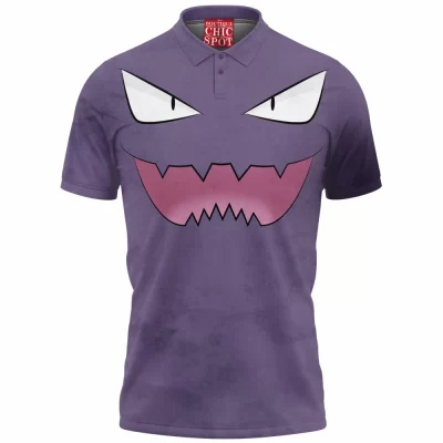 Anime Polo Shirt, Haunter Polo Shirt, Pokemon Polo Shirt