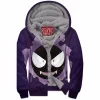 Anime Zip-Fleece-Hoodie, Gastly Zip-Fleece-Hoodie, Pokemon Zip-Fleece-Hoodie