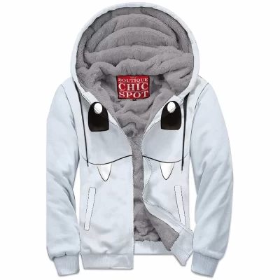 Anime Zip-Fleece-Hoodie, Dewgong Zip-Fleece-Hoodie, Pokemon Zip-Fleece-Hoodie