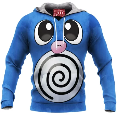 Anime Fleece-Hoodie, Pokemon Fleece-Hoodie, Poliwag Fleece-Hoodie