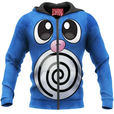 Anime Zip-Hoodie, Pokemon Zip-Hoodie, Poliwag Zip-Hoodie