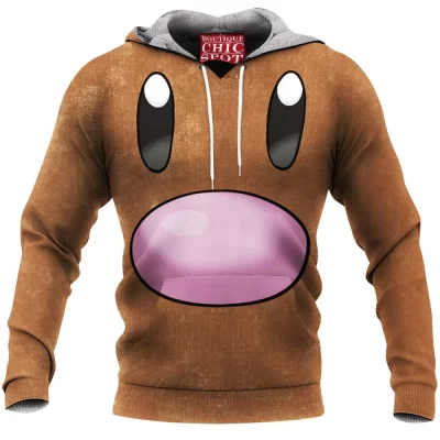 Anime Fleece-Hoodie, Pokemon Fleece-Hoodie, Diglet Fleece-Hoodie