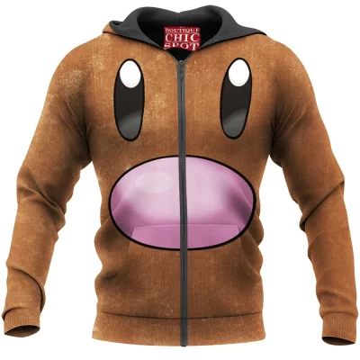 Anime Zip-Hoodie, Pokemon Zip-Hoodie, Diglet Zip-Hoodie