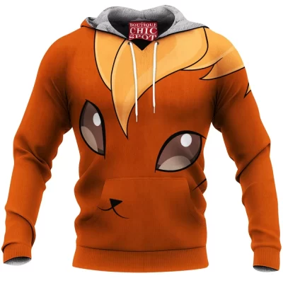 Anime Fleece-Hoodie, Pokemon Fleece-Hoodie, Vulpix Fleece-Hoodie