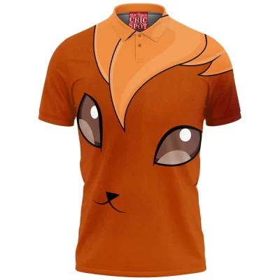 Anime Polo Shirt, Pokemon Polo Shirt, Vulpix Polo Shirt