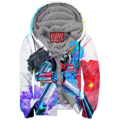 Anime Zip-Fleece-Hoodie, Pokemon Zip-Fleece-Hoodie, Goldorak Zip-Fleece-Hoodie