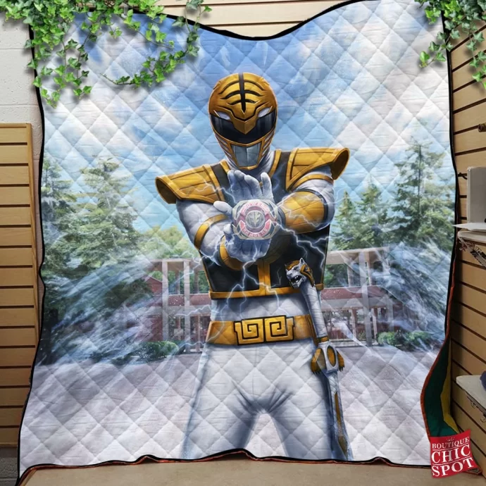 Power Rangers - White Ranger Quilt Blanket