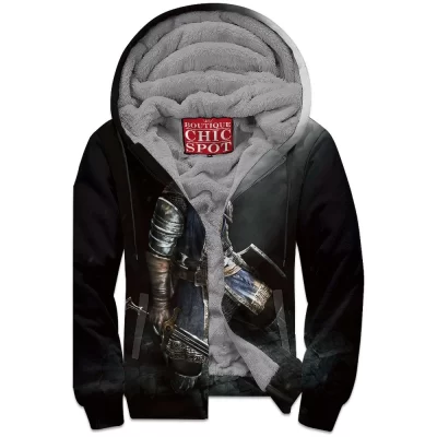 Dark Souls Zip-Fleece-Hoodie, Game Zip-Fleece-Hoodie