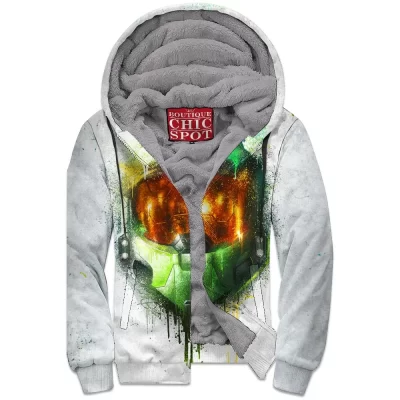 Game Zip-Fleece-Hoodie, Halo Zip-Fleece-Hoodie, Master Chief Zip-Fleece-Hoodie