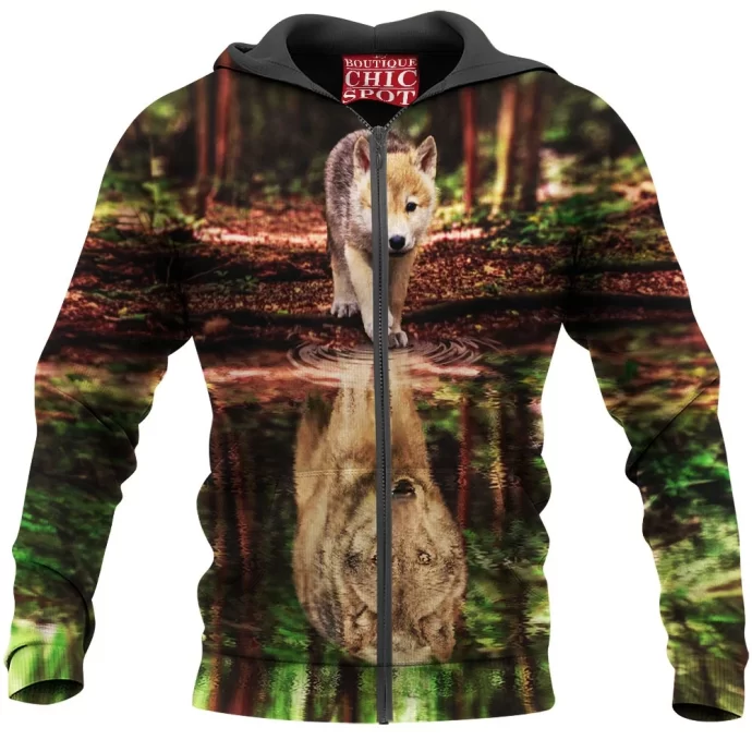 Wolf Water Reflect Zip Hoodie