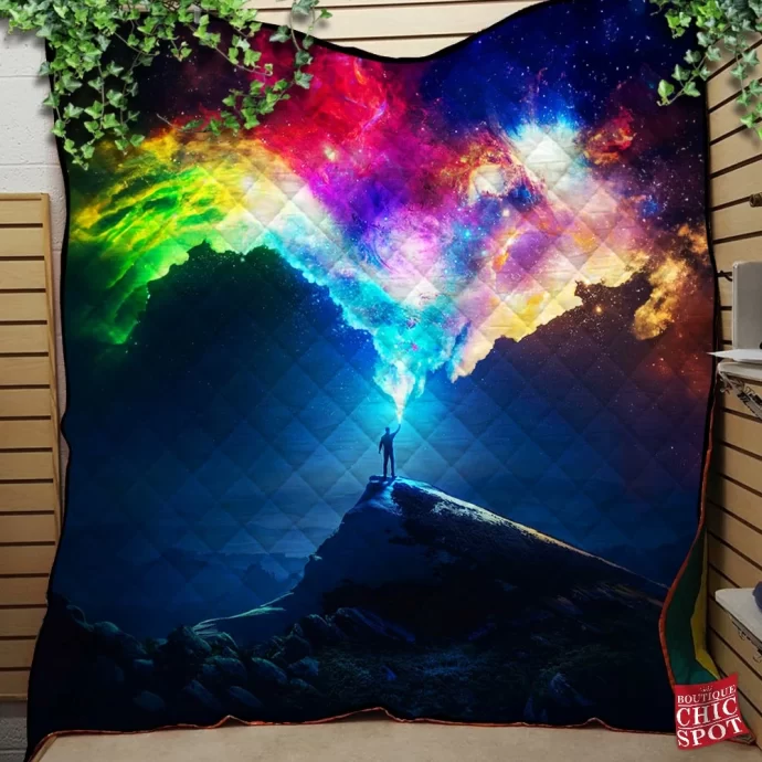 Colors of Space Quilt Blanket