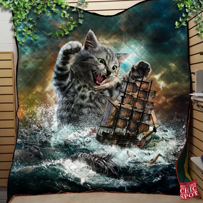 Cat Kraken Quilt Blanket