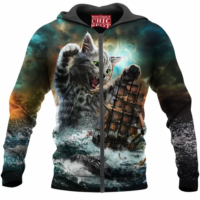 Cat Kraken Zip Hoodie