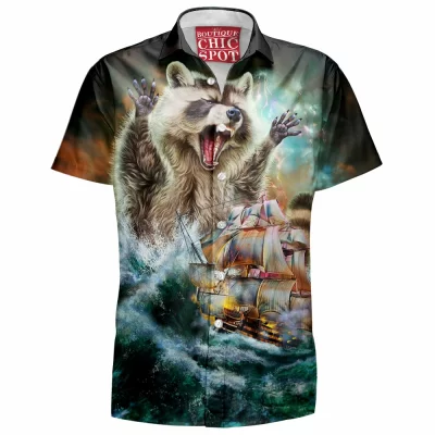 Raccoon Hawaiian-Shirt, Kraken Hawaiian-Shirt