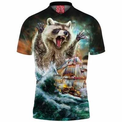 Raccoon Polo Shirt, Kraken Polo Shirt