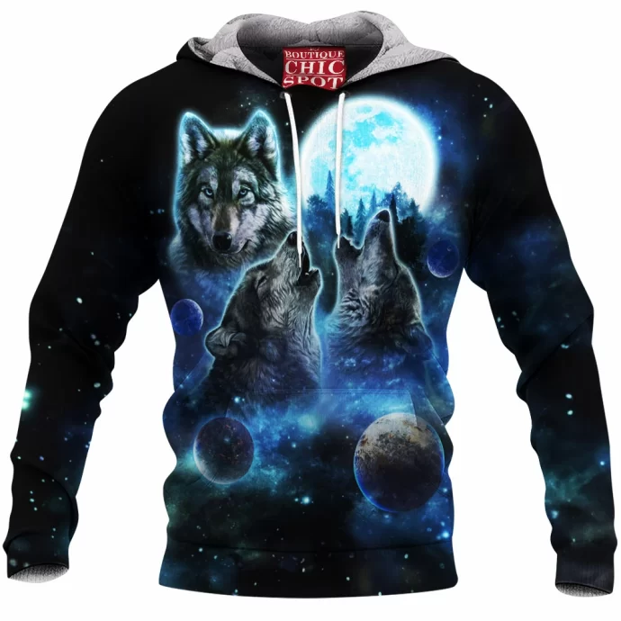 Wolves Full Moon Fleece Hoodie