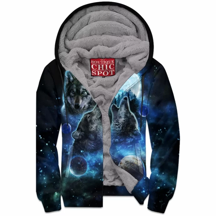 Wolves Full Moon Zip Fleece Hoodie