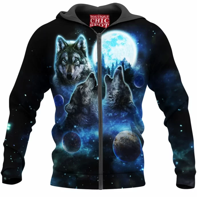 Wolves Full Moon Zip Hoodie