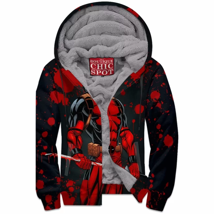 Deadpool Zip Fleece Hoodie