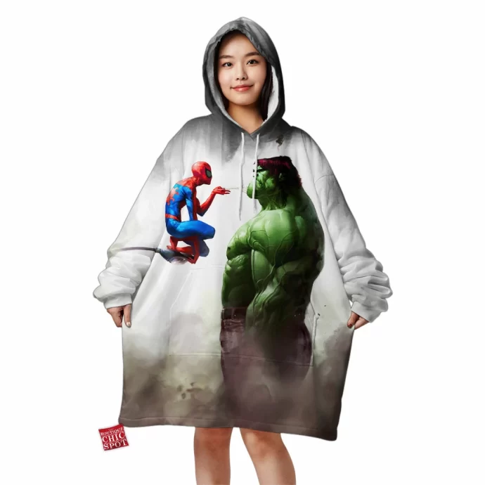 Spidey Vs Hulk Blanket Hoodie