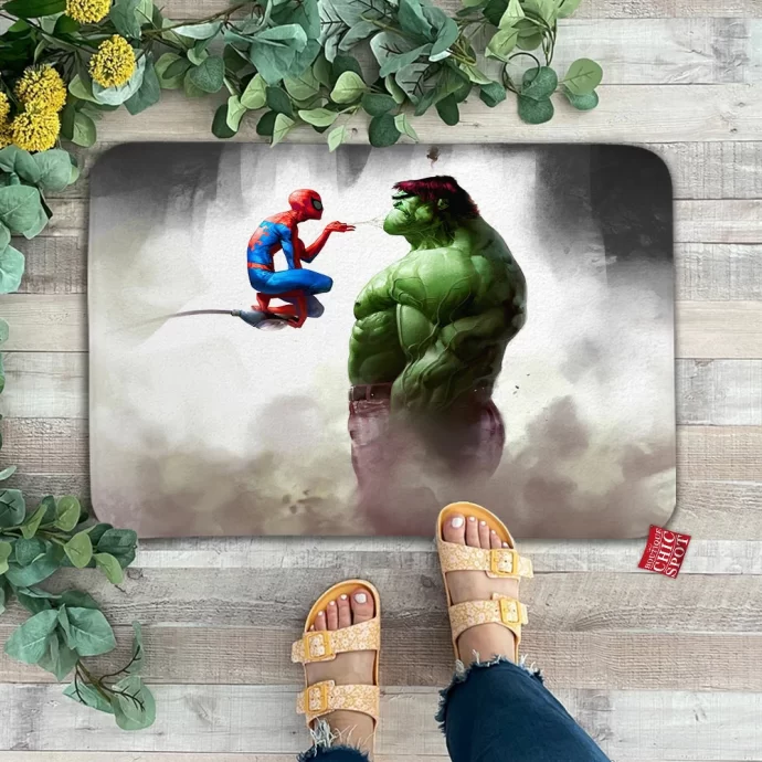 Spidey Vs Hulk Doormat