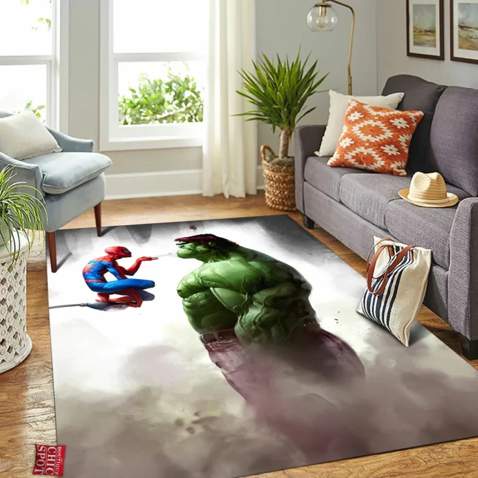 Spidey Vs Hulk Rectangle Rug