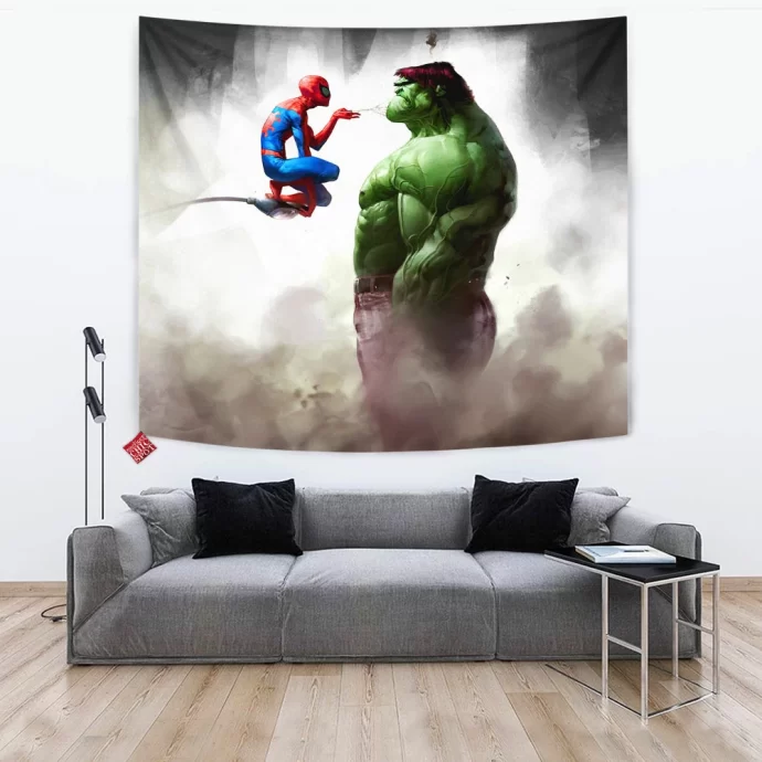 Spidey Vs Hulk Tapestry