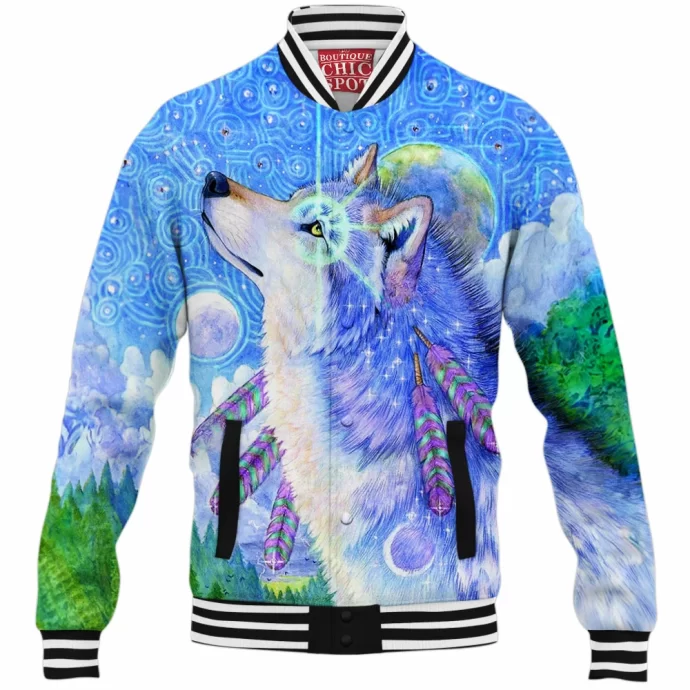 Cosmic Wolf Baseball Jacket