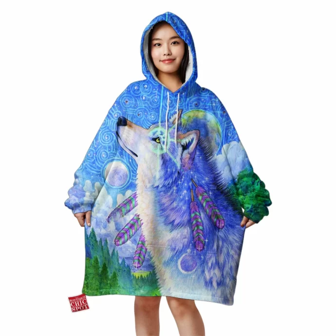 Cosmic Wolf Blanket Hoodie