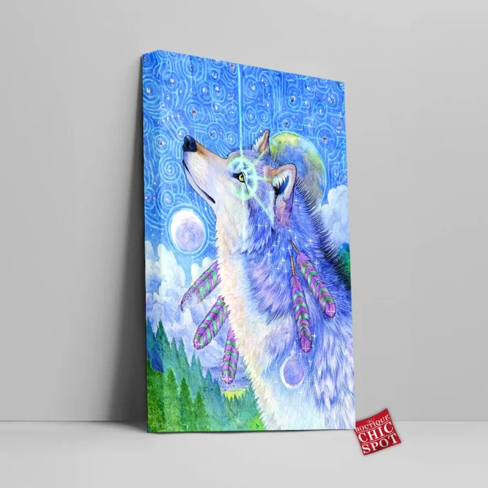 Cosmic Wolf Canvas Wall Art