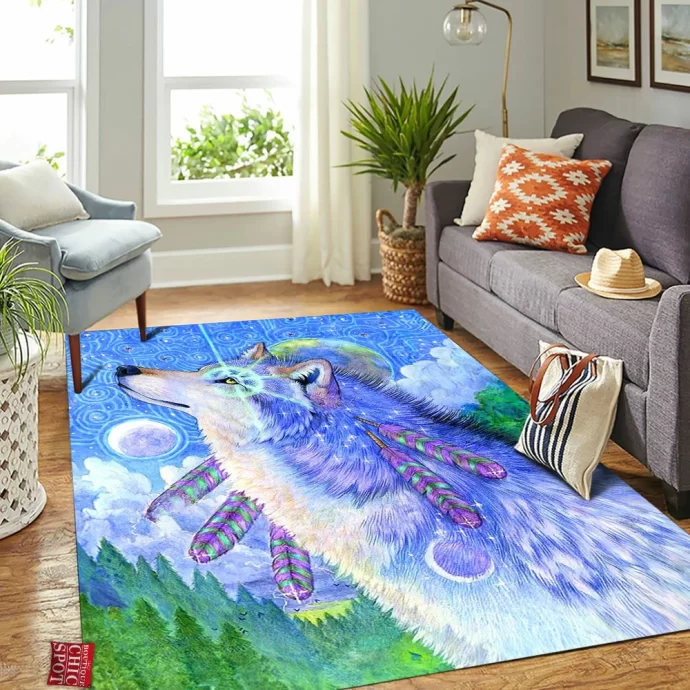 Cosmic Wolf Rectangle Rug