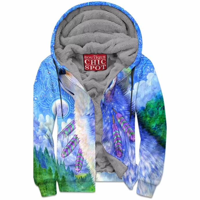 Cosmic Wolf Zip Fleece Hoodie