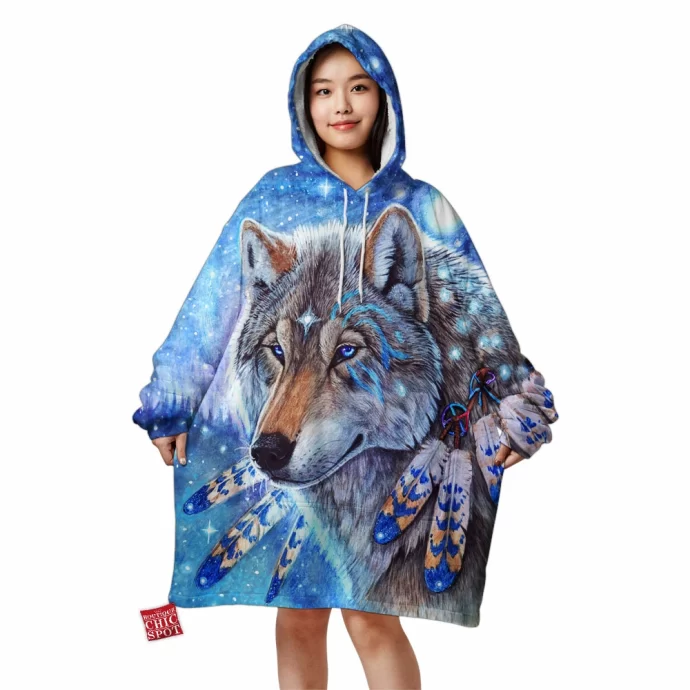 Mystic Spirit Wolf Blanket Hoodie